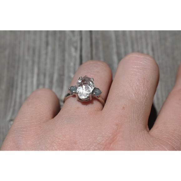 alternative raw diamond engagement ring raw crystal size 4 5 6 7 8 8 9 10 11 12 - Picture 5 of 5
